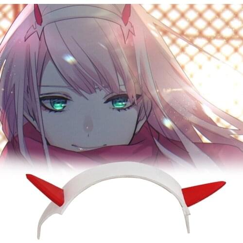 New Cartoon Anime DARLING In The FRANXX Zero Two Cosplay Prop Headwear PVC Horn Headband Hairband