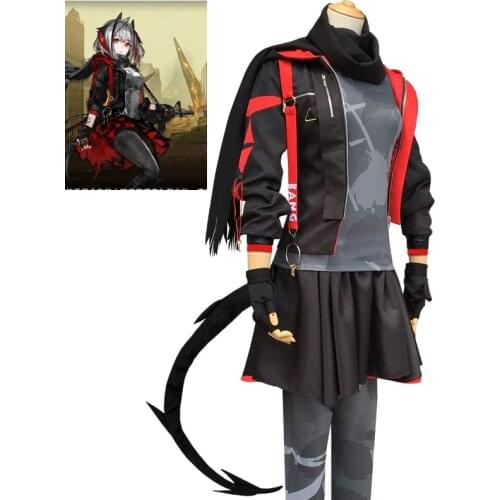 New Game Arknights W Cosplay Costume wig shoes tail ear shoes full set outfit Halloween Carnival Uniforms Custom Made