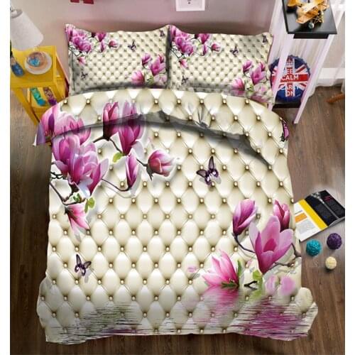 Comforter bedding sets queen luxury duvet cover 3D California king girl room flower decorate bed sheet Pillowcase bed cover