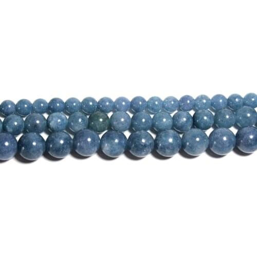 Wholesale Dark Blue Chalcedony Jades Loose Round Natural Stone Beads for Jewelry Making DIY Bracelet Necklace Space Supplies