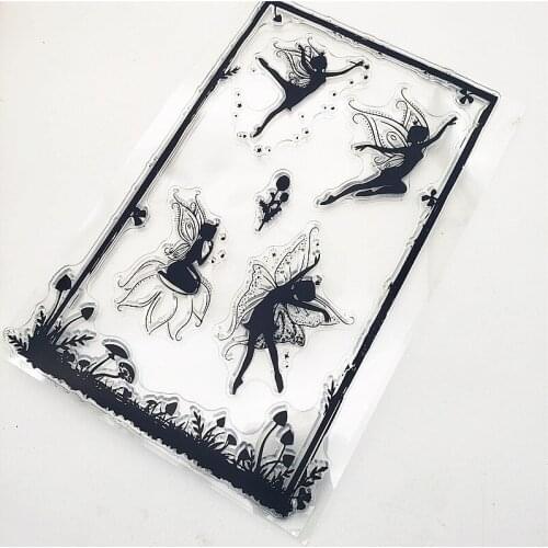 11x16cm Fairy Dance Clear Stamps Transparent Seal Silicone Seal TPR Christmas Wedding Roller Stamps DIY Scrapbook Album Card