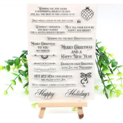 KSCRAFT Merry Christmas Transparent Clear Silicone Stamps for DIY Scrapbooking/Card Making/Kids Crafts Fun Decoration Supplies