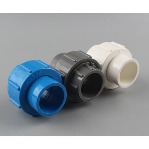 1pc 32mm PVC Plastic Union Connector PVC Water Supply Pipe Fittings Connect 1'' PVC Pipe Fish Tank Garden Irrigation Accessories