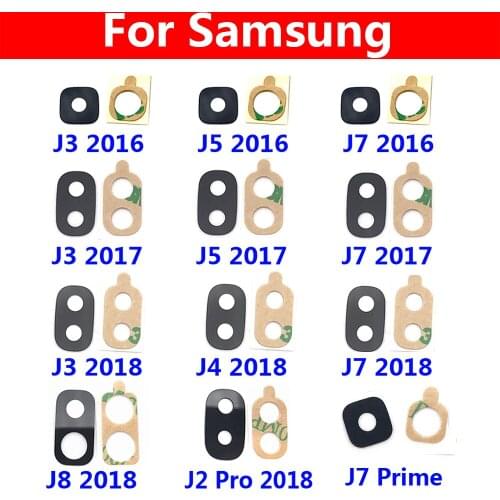 New Camera Glass Lens Back Rear Camera Glass Lens For Samsung J3 J5 J7 2016 2017 J4 J8 J2 Pro 2018 / J5 J7 Prime with Glue