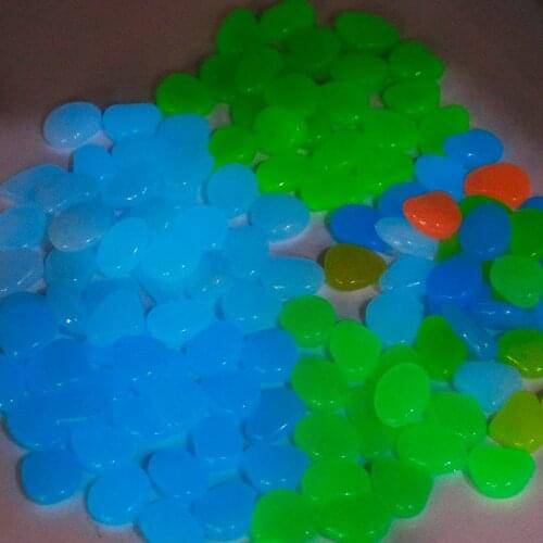 50Pcs Glow In The Dark Stones Glowing Stones Fluorescent Bright Pebbles Luminous Stones for Aquarium Garden Decoration
