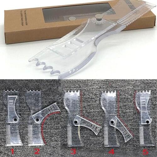 Rotating Men Beard Hair Comb Shaping Styling Template Transparent All-In-One Stencil Face Beauty Shaving Tools Beard Accessories