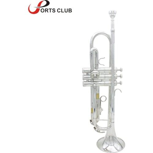 High Quality Trumpet Bb B Flat Brass with a Silver-plated mouthpiece and a Pair of Gloves Durable Padded Box Exquisite Design