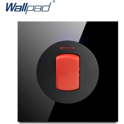 Wallpad 2019 New Arrival Crystal Glass Panel 45A Cooker Wall Light Switch With LED Indicator 2P Switch