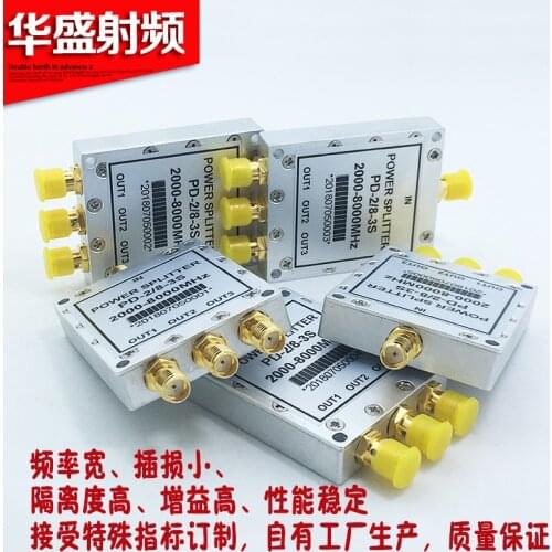 WIFI, 2-8G, Microstrip Power Divider, SMA, Splitter, 2.4G, 5.8G, One to Three Power Divider