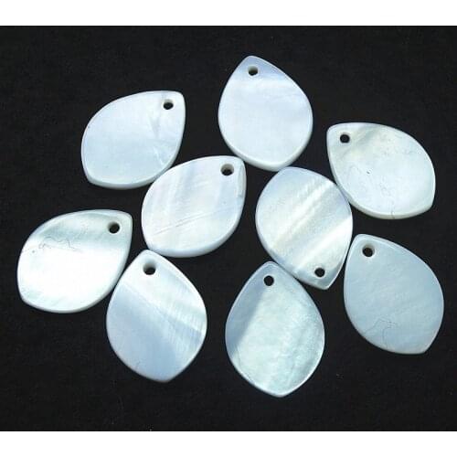 30pcs nature freshwater shell beads pendants mother of pearl for women short bracelets making findings 15x20mm free shippings