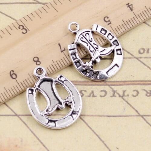 10pcs Charms Horseshoe Shoe 24x18mm Tibetan Silver Color Pendants Antique Jewelry Making DIY Handmade Craft