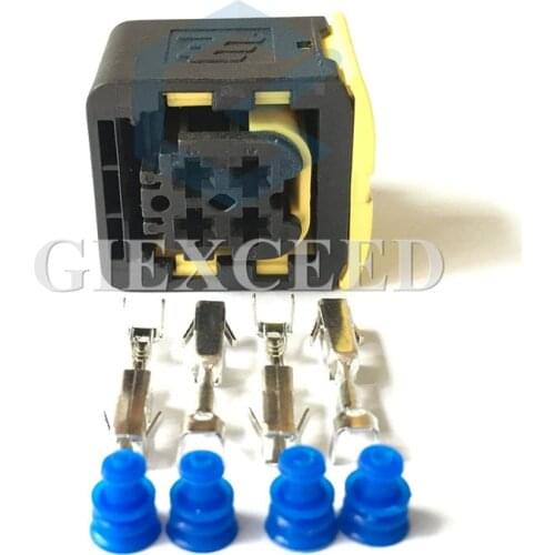 2 Sets Tyco Amp 4 Pin 3.5mm 1-1418390-1 Female Waterproof Automotive Electric Oxygen Sensor Connector