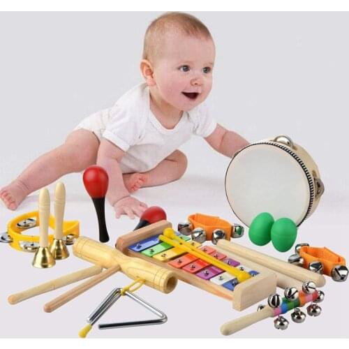 20 Pcs Toddler & Baby Musical Instruments Set - Percussion Toy Fun Toddlers Toys Wooden Xylophone Glockenspiel Toy Rhythm Band