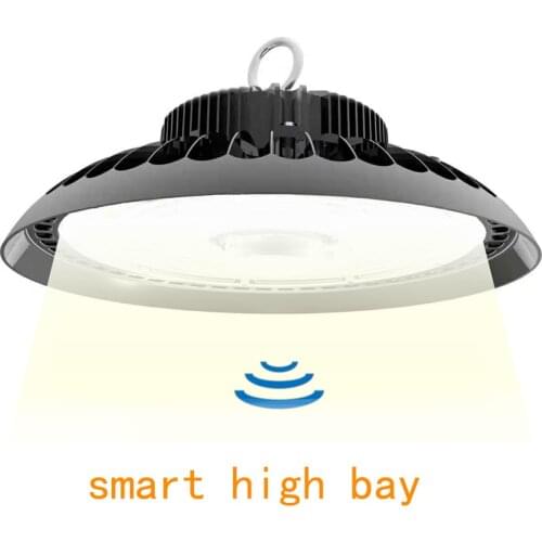 5pcs 6000k Microwave Sensor or dimming Waterproof IP65 100w UFO LED High Bay Light Slim Super Bright Commercial Bay Lighting