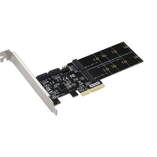 M2 B-KEY TO PCIE3.0 X4 Adapter for PCI Express 3.0 2230 2242 2260 2280 2 Port SATA3.0 B-KEY Expansion Card