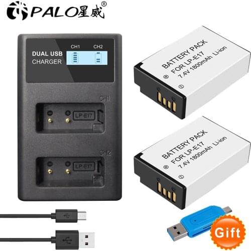 LPE17 LP E17 LP-E17 Battery + LCD USB Charger For Canon EOS 200D M3 M6 750D 760D T6i T6s 800D 8000D Kiss X8i Cameras
