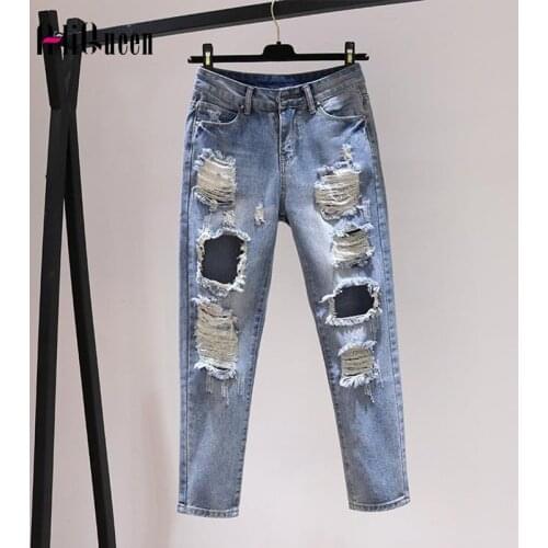 AliQueen Womens Ripped Jeans