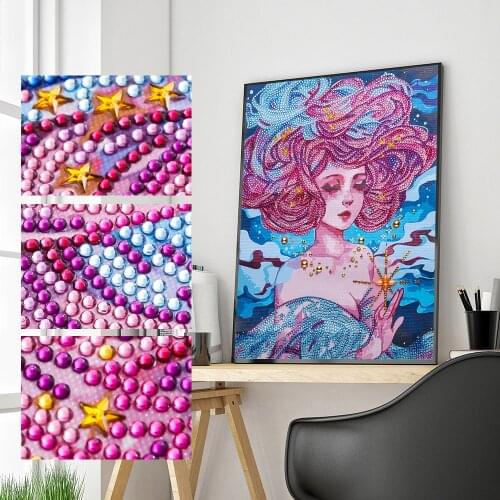 5D Diamond Painting Special Shaped Diamond Embroidery Beautiful Women Mosaic Rhinestone Picture Art Decoration for Linving Room