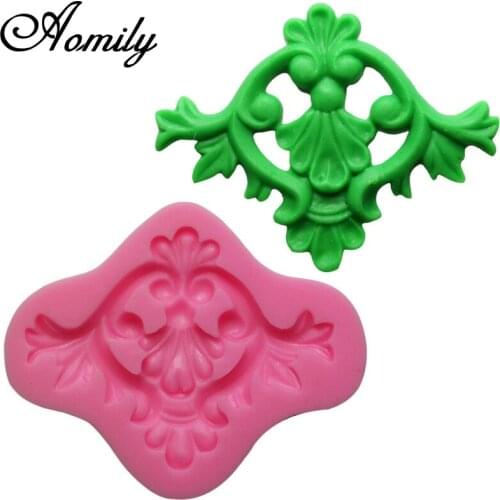 Aomily Art Carved Flower Shape Silicone Cake Molds Mini Jelly Fondant Chocolate Sugar Decorating Mould Handmade Soap Baking Tool