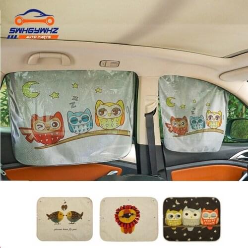 Car Windshield Car Sun Shade Curtains Cute Cartoon Car Styling Rear Side Window Sunshade Protect Window Curtains Decorate