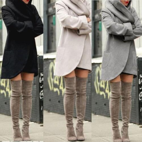 Long-sleeved loose hooded cardigan pocket coat cotton female autumn winter warm fashion solid color personality simple trend