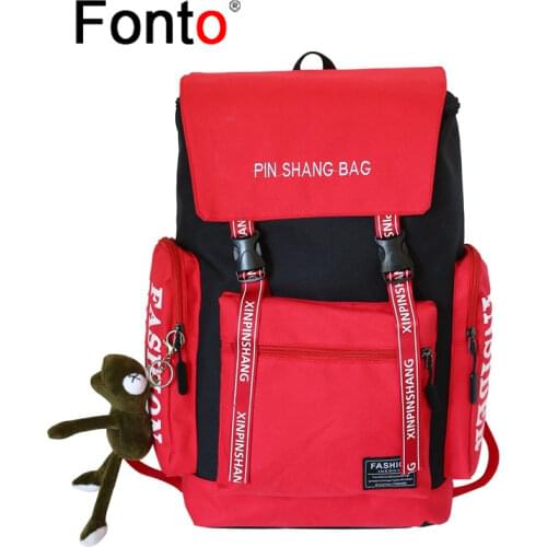 New Outdoor School Bag Fashion Canvas Travel Riding Bag Large Capacity Double Shoulder Backpack Mountaineering Bag