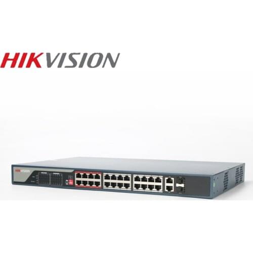 HIKVISION PoE Switch DS-3E0326P-E Unmanaged 24 ports 10/100 Mbps + 2 Uplink 1000M for 24CH NVR CCTV IP Cameras 802.3at 802.3af