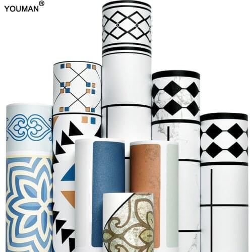 Furniture Renovation Sticker Kitchen Cabinet Wardrobe Decoration Wallpaper Bathroom Waterproof Cupboard Table DIY Marble Sticker