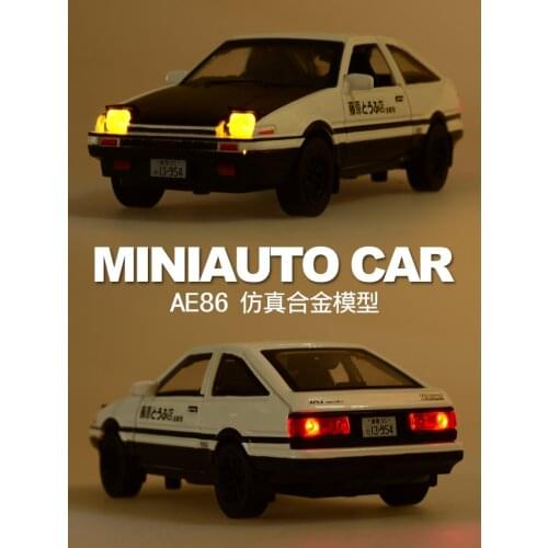 1/32 AE86 car model toy car head text Autumn name mountain car god D Fujiwara Takumi same model GTR alloy car model boy
