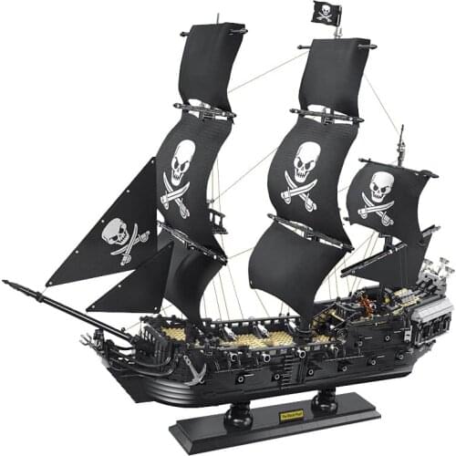 Model Building Blocks The Caribbean Black Pearl Sailboat Pirate Ship Bricks Moc Set Gifts Educational Toys For Children