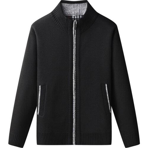 Mens sweater cardigan autumn winter jacket casual slim pocket zippered warm coat 2021 mens clothing