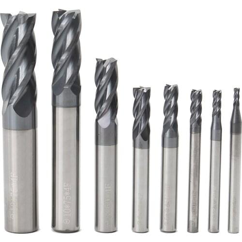 8pcs 2-12mm 4 Flutes Carbide End Mill Set Tungsten Steel Milling Cutter CNC Tool