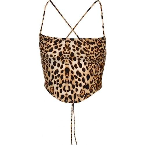 New Stylish Sexy Female Camisole Hollow-out Design Trendy Sexy Leopard Sleeveless Vest Top for Summer Streetwear