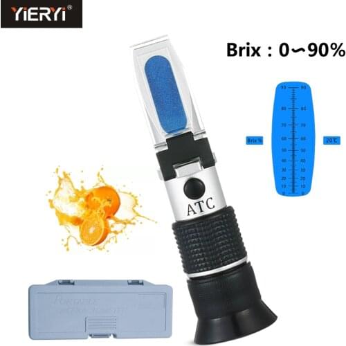 Portable Brix Refractometer 0-90% HandHeld Sugar Content Meter for Fruit Juice Soup Liquid Index Tester Measurement Instrument