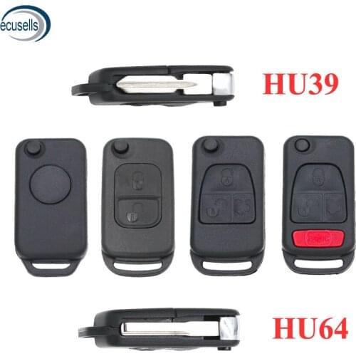 SALE ! 1 Buttons 2 Buttons 3 Buttons 3+1 Button Remote Key Shell for Mercedes-Be M S CL M ML E SL With HU64 HU39 Uncut Blade