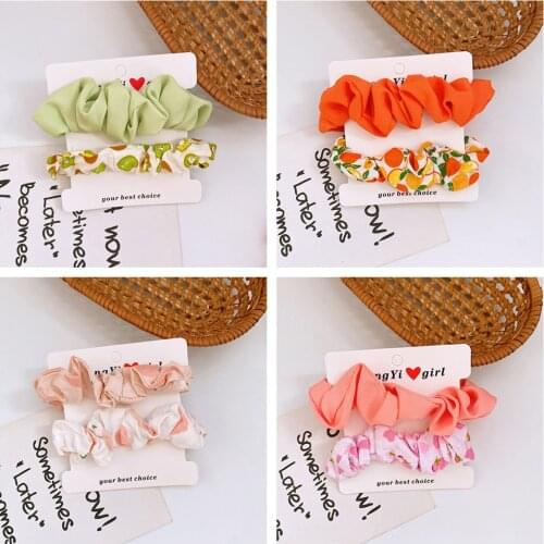 Korean summer fruit peach hair tie sweet girl cute candy color girl hair ring hair accessories elastic hair bands