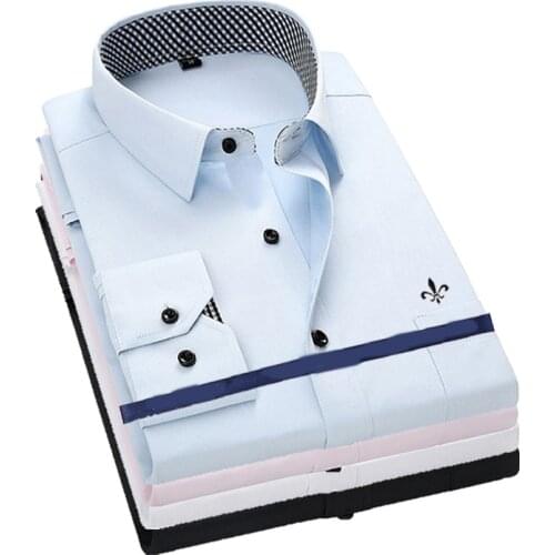 Dudalinas Shirt Male Solid Shirt Brand Clothing Pocket Mens Long Sleeve Shirt 2021 Summer Slim Fit Shirt Casual Men Clothes