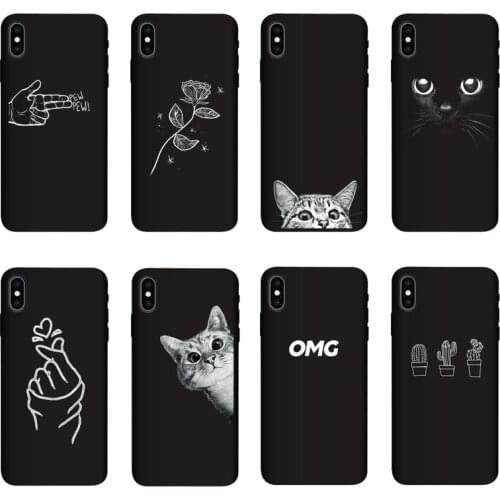 QAQsam Silicone For iPhone XR XS MAX X 10 Case Cover Painting Matte Phone Cases For iPhone7 8 6 6S Plus 5S 5C SE Case