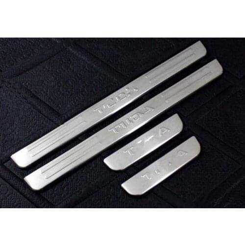 Car styling Stainless steel door sill Scuff Plate Car accessories For Nissan TIIDA 2005 2006 2007 2008 2009 2010