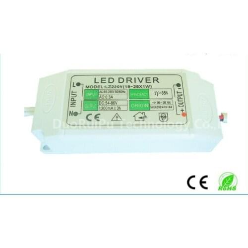 18-25)*1W LED Driver power source for celling Led lights Downlights non-watertight AC85-265V DC54-90V 300mA Free shipping