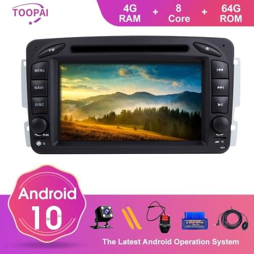 TOOPAI Android 10 For Mercedes Benz CLK W209 Vito W639 Viano A-W168 C- W203 W209 G-Class W463 1998-2005 Multimedia Player GPS
