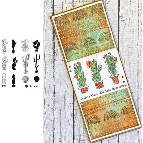 Flower Cactus Die Stamps And Dies New Arrival 2021 Scrapbook Diary Decoration Stencil Embossing Template DIY Greeting Card