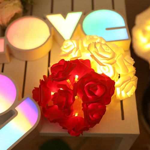 Creativity Led Rose Light String Christmas Lights for Party Decoration Wedding Valentines Day Decor Garland Navidad Fairy Light