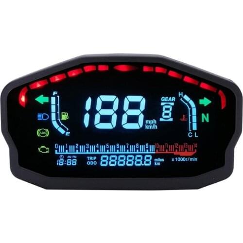 Universal For 1,2,4 Cylinders Motorcycle LCD Speedometer Digital Backlight Odometer For H-onda Ducati Kawasaki Suzuki