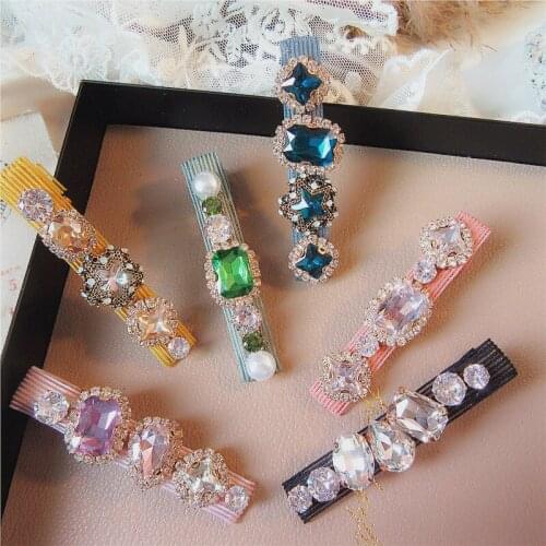 Vintage colorful rhinestone hair clips headwear hair accessoeries