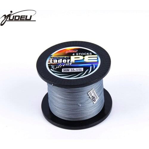 YUDELI 500m 6-120LB fishing line 4 strand braid Rope Super Strong smoother 100% PE Braided Multifilament fishing line
