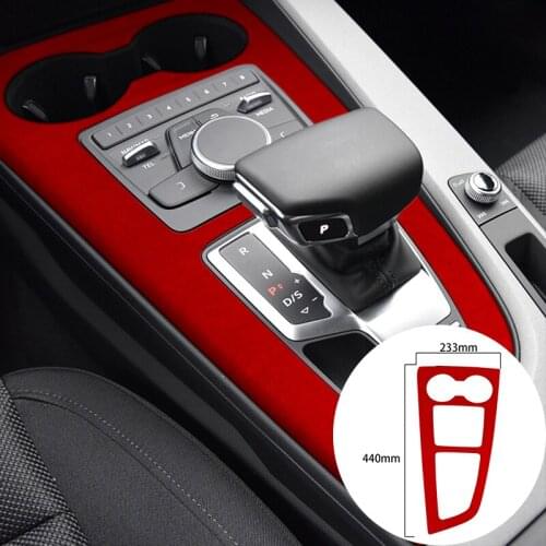 For Audi A4L 2017+ Alcantara Suede Wrap Car Central Control Gear Water Cup Panel Strip Covers Trim Stickers Internal Accessories