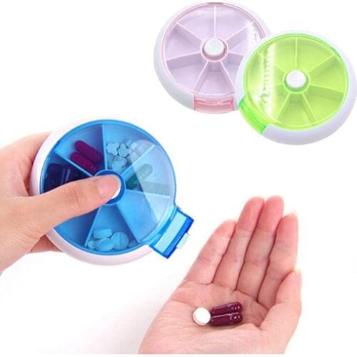 Hot Sale Portable Storage Pills Organizer Round Case Medicine Box for Outdoor Activities