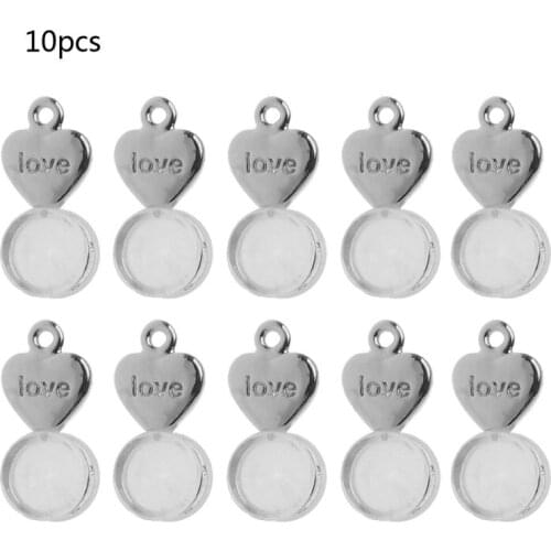 10Pcs Heart Earring Back With DIY Hole Earings Lifters Replacement for Earrings H37C