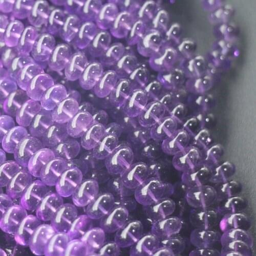 10pcs,Super Finest Natural Purple Amethyst Cutting Smooth Polished Rondelles 6.5-9.5m